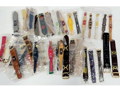 VINTAGE LEATHER WRIST WATCH STRAPS COLLECTION 1960...