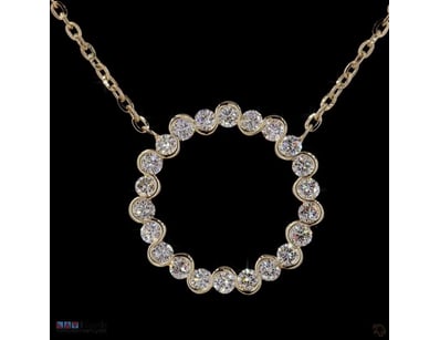 1.27 CT ROUND OPEN-CIRCLE PENDANT NECKLACE IN 18KT...