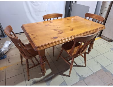 4-Seater Dining Table, Timber Style, Natural Finis...