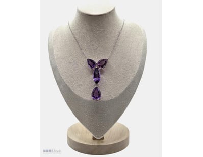 18K GOLD AMETHYST STATEMENT NECKLACE – PEAR & MARQ...