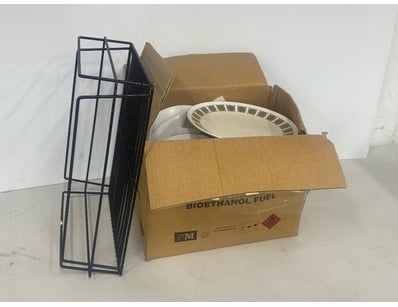 Lot of Porcelain Plates and Plate Organiser

Sol...