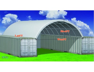 Unused Heavy duty 40ft Container shelter with end ...