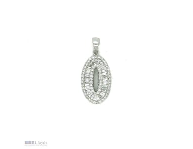 18CT WHITE GOLD DIAMOND VINTAGE STYLE PENDANT     ...