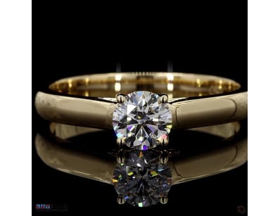 0.52 CT ROUND PRONG SOLITAIRE RING IN 18KT YELLOW ...