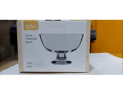 BOX LOT-QTY 4  Nova 25cm Pedestal Bowl

 - Clear...