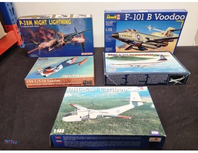 COLLECTION OF FIVE UNASSEMBLED AIRCRAFT MODEL KITS...