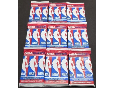 SET OF 9 NBA TRADING CARD PACKS, NBA HOOPS SERIES ...