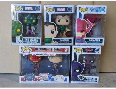 FUNKO POP MARVEL COLLECTION - 5 BOXED VINYL FIGURE...