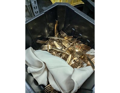 Substantial collection of gold-plated flatware and...