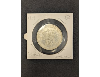 1929 NETHERLANDS 2 1/2 GULDEN COIN

584619+5

...