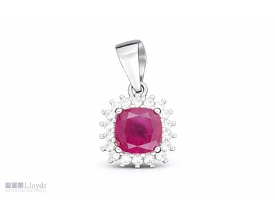 NATURAL BURMESE RUBY PENDANT ON 925 SILVER - WITH ...