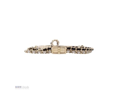 CHANEL METAL LAMBSKIN REISSUE LOCK CHOKER NECKLACE...