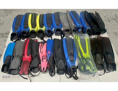 Comprehensive collection of diving fins featuring ...