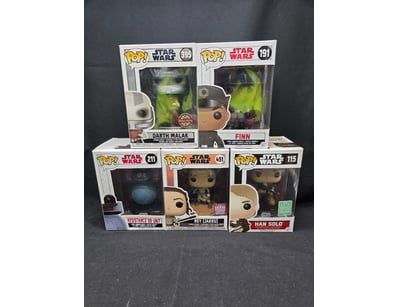 STAR WARS FUNKO POP COLLECTION - FIVE FIGURES (DAR...