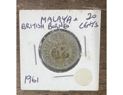 1961- BRITISH BORNEO 20 CENTS---SCARCE RARE  



1...