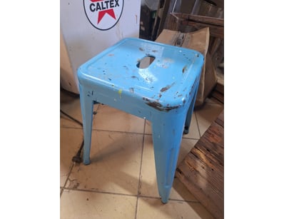 Single Blue Stool, Blue Finish

