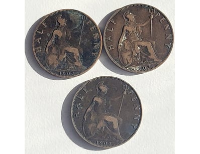 3X 1907 AUSTRALIAN HALF PENNY COINS

488567+32
...