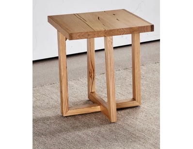 RRP: $420, Side Table, Solid Australian Oak. Geome...