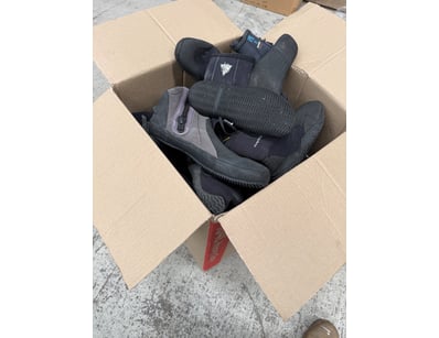 Scuba diving shoes and accessories, assorted sizes...