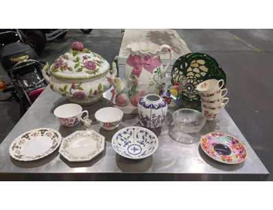 Collection Of Vintage Porcelain Tableware And Deco...