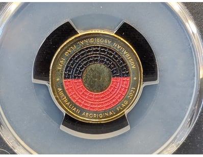 2021 AUSTRALIA $2 50TH ANNIVERSARY ABORIGINAL FLAG...