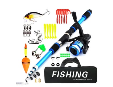 Fishing Rod and Reel Combo With Line 1.8m Telescop...