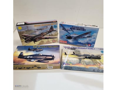 COLLECTION OF FOUR SCALE MODEL AIRCRAFT KITS FEATU...