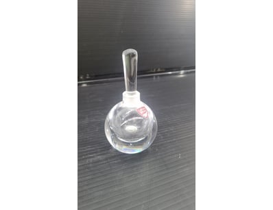 ORREFORS SWEDISH CRYSTAL PERFUME BOTTLE WITH STOPP...