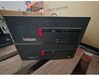 Lot of two Lenovo ThinkCentre M720e desktop comput...