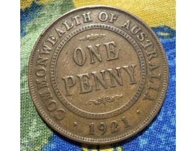 1921 AUSTRALIA KGV ONE PENNY  



294209+10