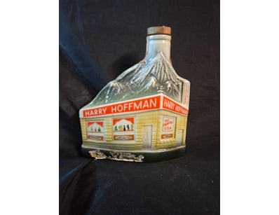 VINTAGE HARRY HOFFMAN SKI LODGE DECANTER AND DART ...