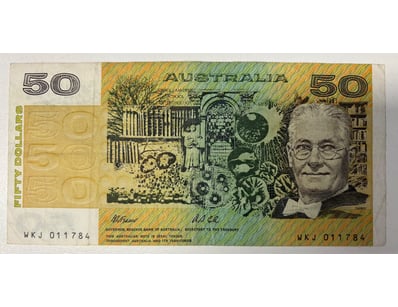 AUSTRALIAN $50 POLYMER BANKNOTE, R513B (VF)

CV:...