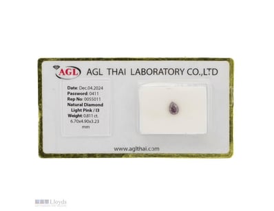 0.811CT CERTIFIED, NATURAL DIAMOND     

Pear Bril...