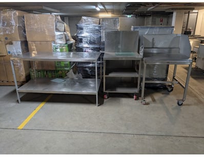Commercial stainless steel work tables and prep st...