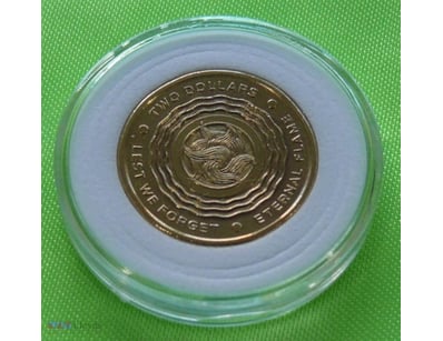 ERROR 2018 ETERNAL FLAME $2 COLOUR COIN WITH MISSI...
