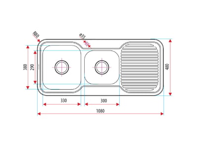 Classic Standard 1080 1TH LH 1.75 Bowl & Drainer
P...