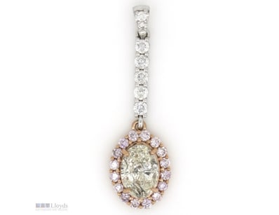 THE PENDANT FEATURES, ONE OVAL BRILLIANT CUT, DIAM...