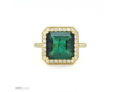 9CT YELLOW GOLD BRAZILIAN VERDELITE TOURMALINE AND...