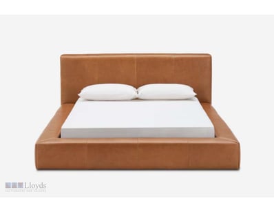 Dawson Leather Queen Size Bed - Cocoa