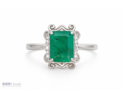 NATURAL ZAMBIAN EMERALD RING ON 925 SILVER - WITH ...