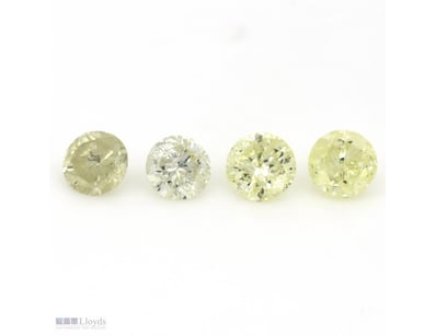 0.93CT TDW X 4, NATURAL FANCY YELLOW DIAMONDS     ...