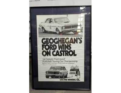 VINTAGE CASTROL MOTOR OIL ADVERTISING POSTER - IAN...