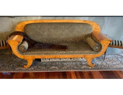 BIEDERMEIER FLAME BIRCH SOFA - WITH SUPERB WIDE AR...