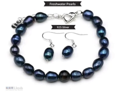 TAHITIAN BLACK RAINBOW FRESHWATER PEARL BRACELET W...