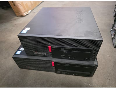 Lot of two Lenovo ThinkCentre desktop computers.
...