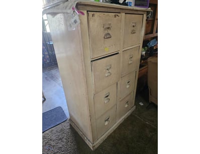 Vintage industrial filing cabinet, Timber, Distres...