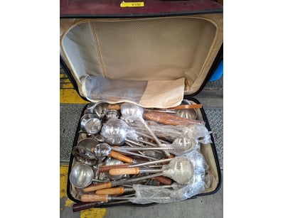 Assorted lot of restaurant utensils, including lab...