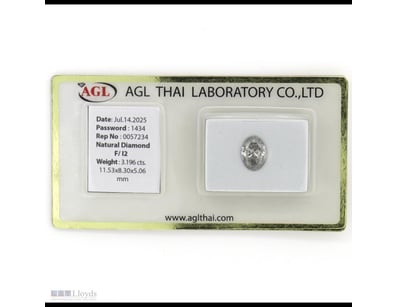 3.196CT CERTIFIED, NATURAL DIAMOND     

Oval Bril...