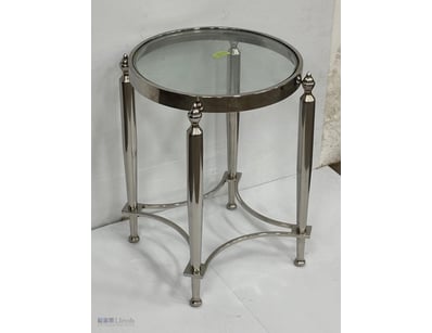 Jax Side Table, Stainless Steel Finish, Contempora...