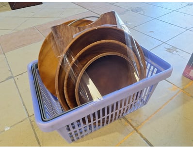 Assorted Lot Of Tableware, Timber Style

Inlcude...